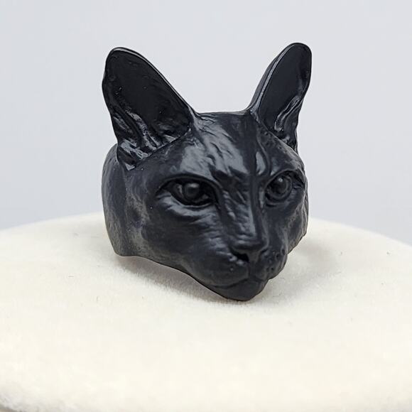 Salem Black Metal Kitty Cat Ring - Picture 4 of 10